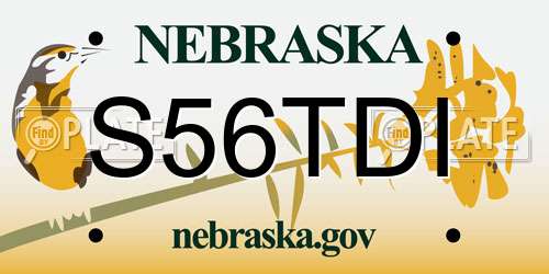 S56TDI Nebraska License Plate