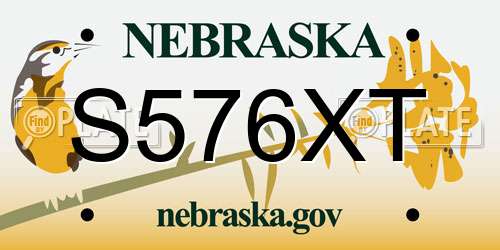 S576XT Nebraska License Plate