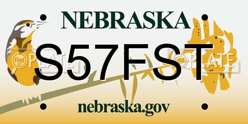 S57FST Nebraska License Plate