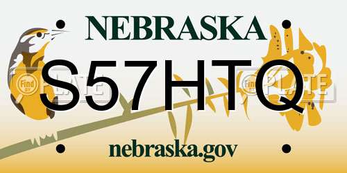S57HTQ Nebraska License Plate