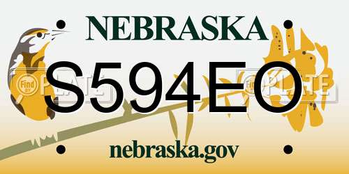 S594EO Nebraska License Plate