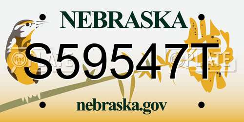 S59547T Nebraska License Plate