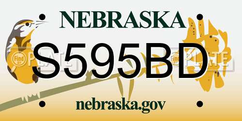 S595BD Nebraska License Plate