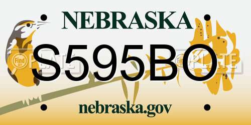 S595BO Nebraska License Plate
