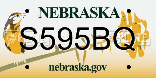 S595BQ Nebraska License Plate