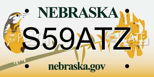S59ATZ Nebraska License Plate