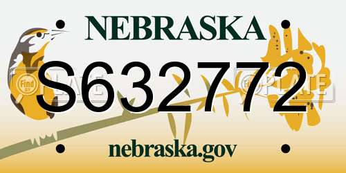 S632772 Nebraska License Plate
