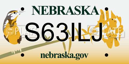 S63ILJ Nebraska License Plate