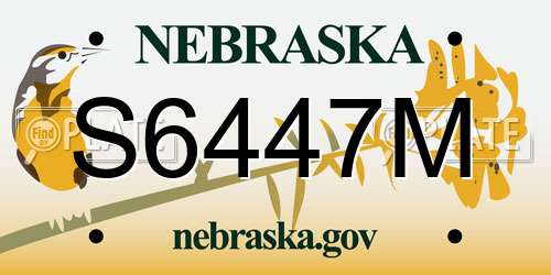 S6447M Nebraska License Plate