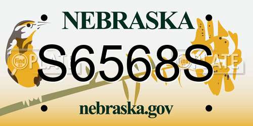 S6568S Nebraska License Plate