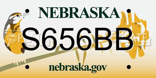 S656BB Nebraska License Plate