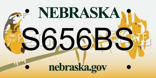 S656BS Nebraska License Plate