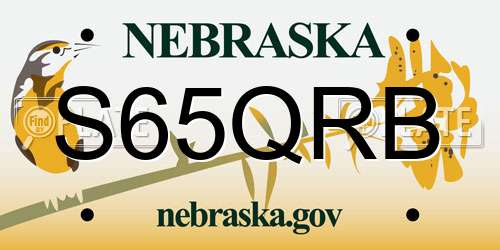 S65QRB Nebraska License Plate