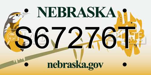 S67276T Nebraska License Plate