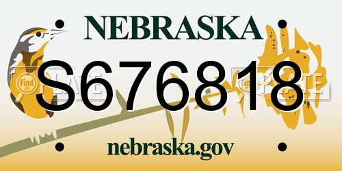 S676818 Nebraska License Plate