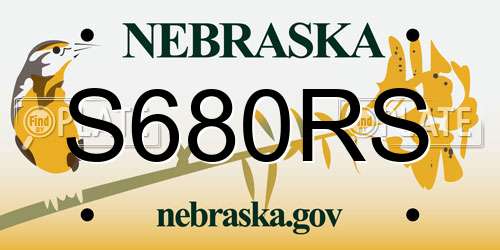 S680RS Nebraska License Plate