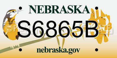 S6865B Nebraska License Plate