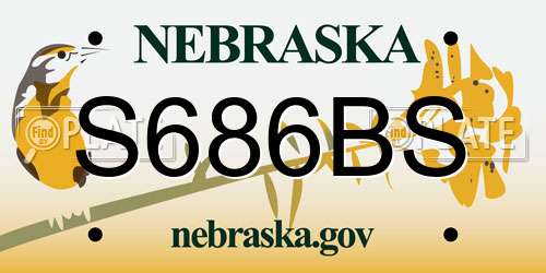 S686BS Nebraska License Plate