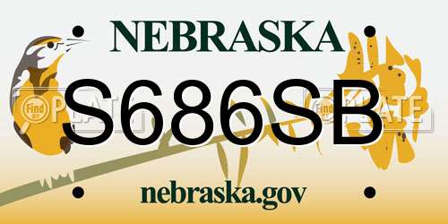 S686SB Nebraska License Plate