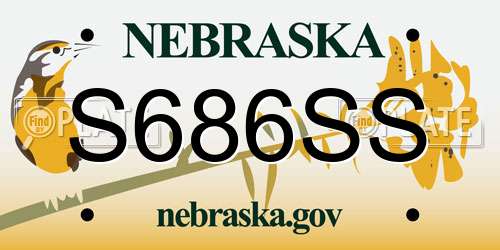S686SS Nebraska License Plate