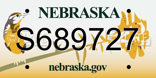 S689727 Nebraska License Plate