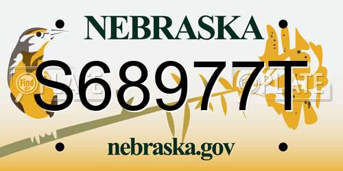 S68977T Nebraska License Plate