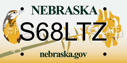 S68LTZ Nebraska License Plate