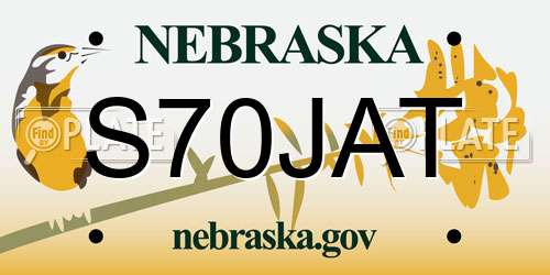 S70JAT Nebraska License Plate