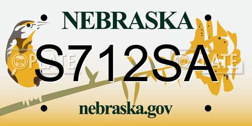S712SA Nebraska License Plate