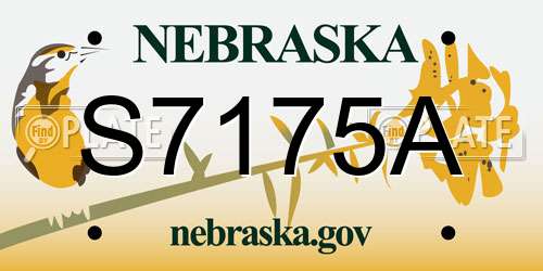 S7175A Nebraska License Plate