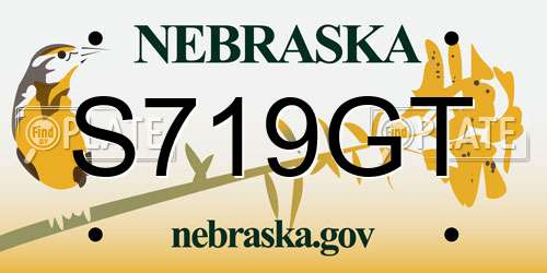 S719GT Nebraska License Plate