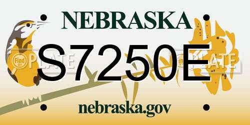 S7250E Nebraska License Plate