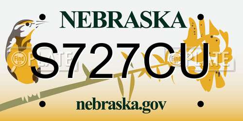 S727CU Nebraska License Plate
