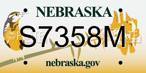 S7358M Nebraska License Plate