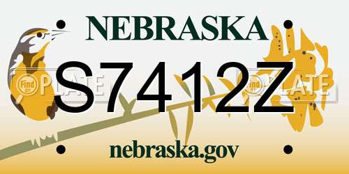 S7412Z Nebraska License Plate