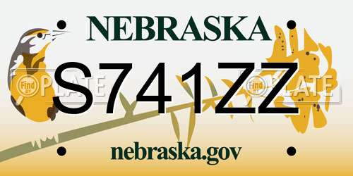 S741ZZ Nebraska License Plate