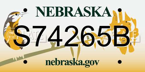 S74265B Nebraska License Plate