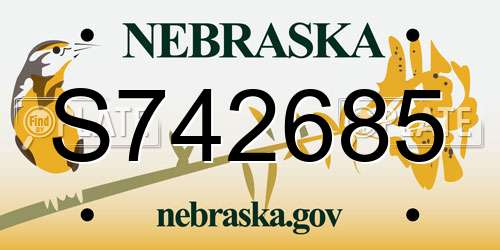 S742685 Nebraska License Plate