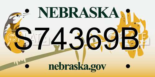 S74369B Nebraska License Plate