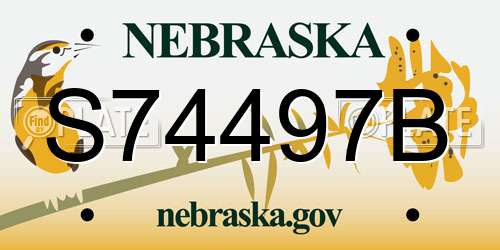 S74497B Nebraska License Plate
