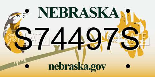 S74497S Nebraska License Plate