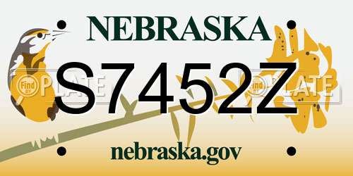 S7452Z Nebraska License Plate
