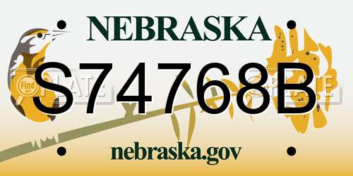 S74768B Nebraska License Plate