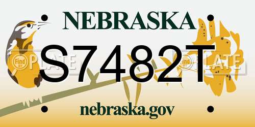 S7482T Nebraska License Plate