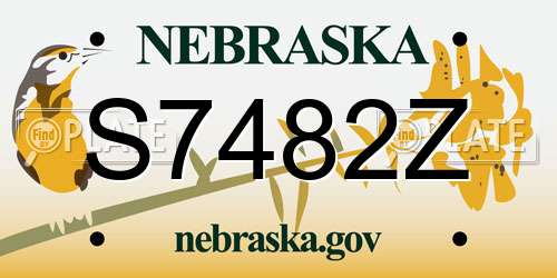 S7482Z Nebraska License Plate