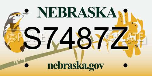 S7487Z Nebraska License Plate