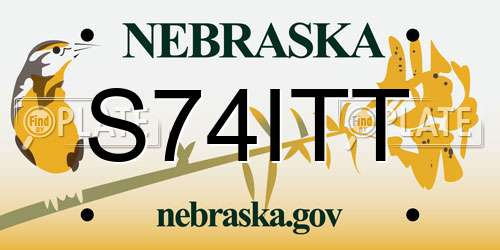 S74ITT Nebraska License Plate
