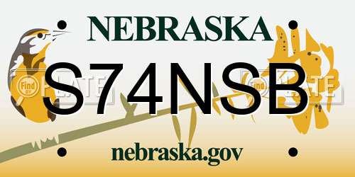 S74NSB Nebraska License Plate