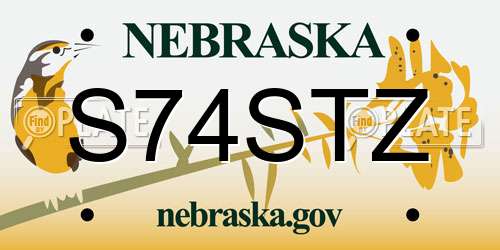 S74STZ Nebraska License Plate