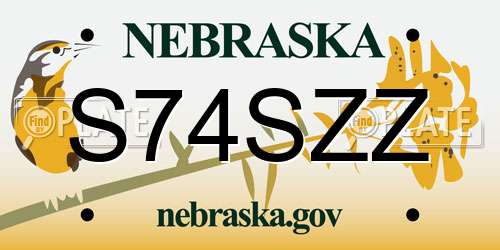 S74SZZ Nebraska License Plate
